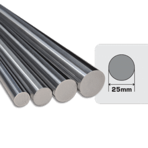 25mm Diameter Steel Linear Bearing Shaft - CF53 Steel Hardened Ground - KM-W
