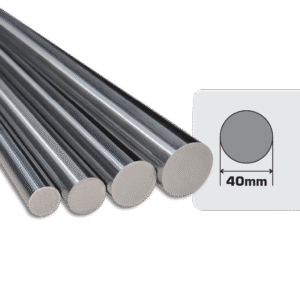 40mm Diameter Steel Linear Bearing Shaft - CF53 Steel Hardened Ground - KM-W