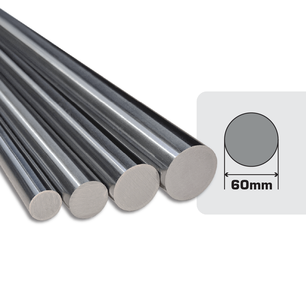 60mm Diameter Steel Linear Bearing Shaft - CF53 Steel Hardened Ground - KM-W