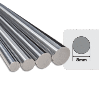 8mm Diameter Chrome Plated Linear Bearing Shaft - CF53 Steel Hardened Ground - KM-WV